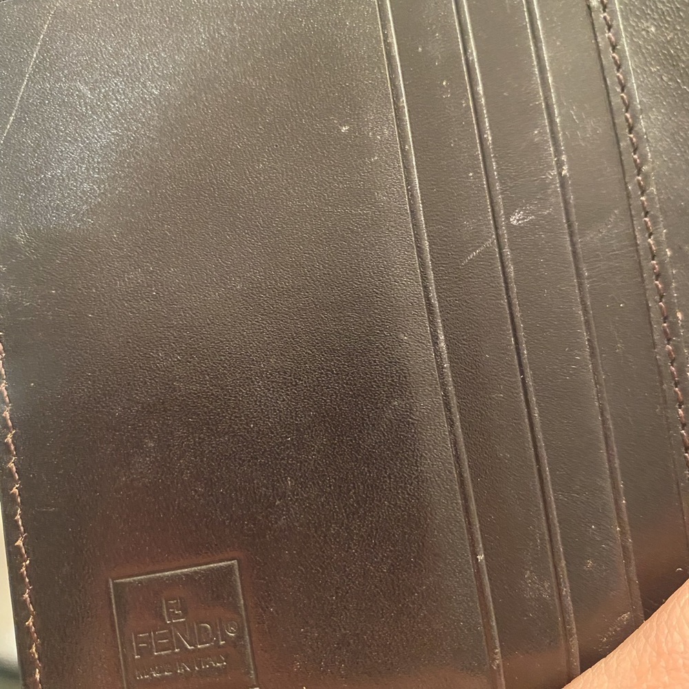 FENDI WALLET TRIFOLD ZUCCA BLACK BROWN